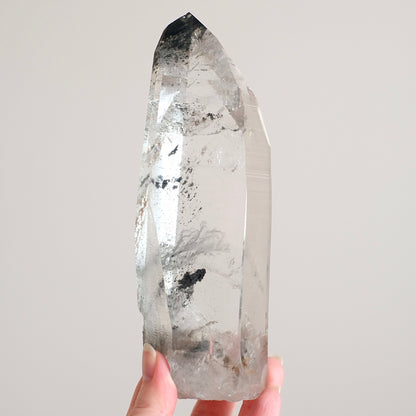 XL Black Phantom Lemurian Quartz Point | Black Lemurian Seed Crystal
