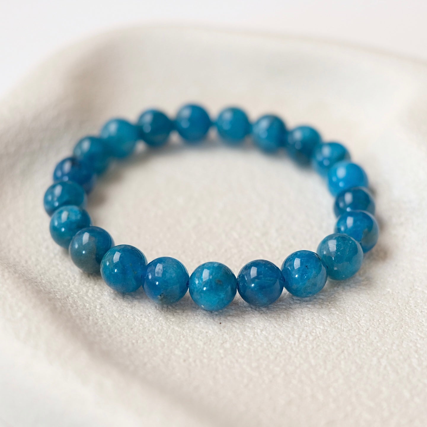 Blue Apatite Bracelet | Apatite Crystal Stretch Bracelet