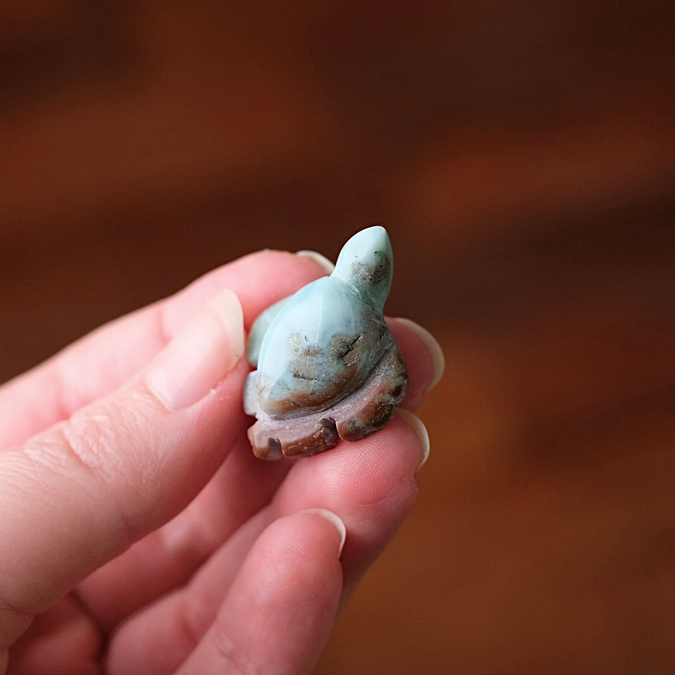 Larimar Turtle Carving | Crystal Animal | Crystal Turtle