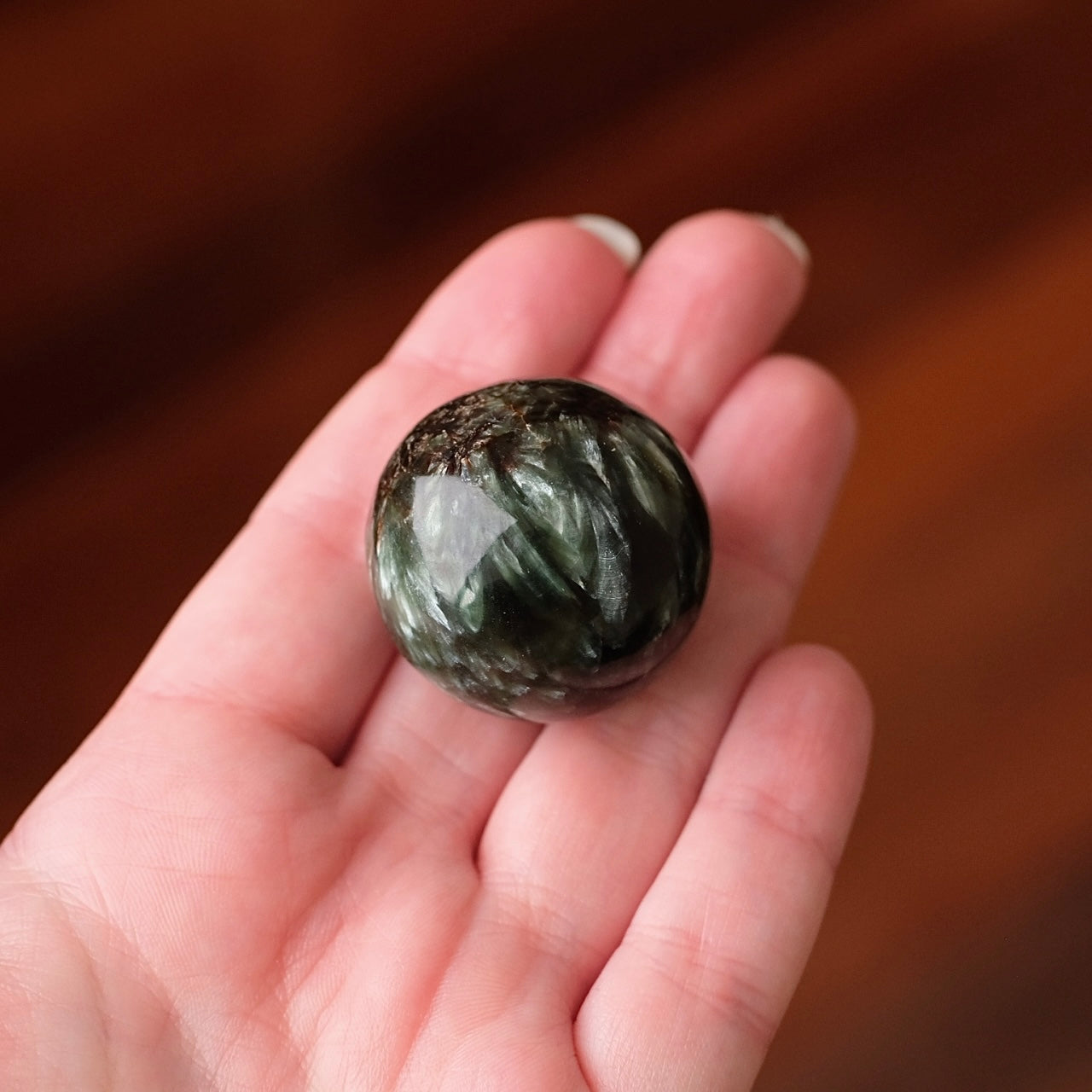 Seraphinite Sphere | Polished Seraphinite Crystal Sphere