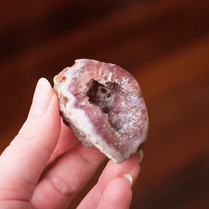 Raspberry Pink Amethyst Geode | Polished Pink Amethyst Crystal Specimen 12