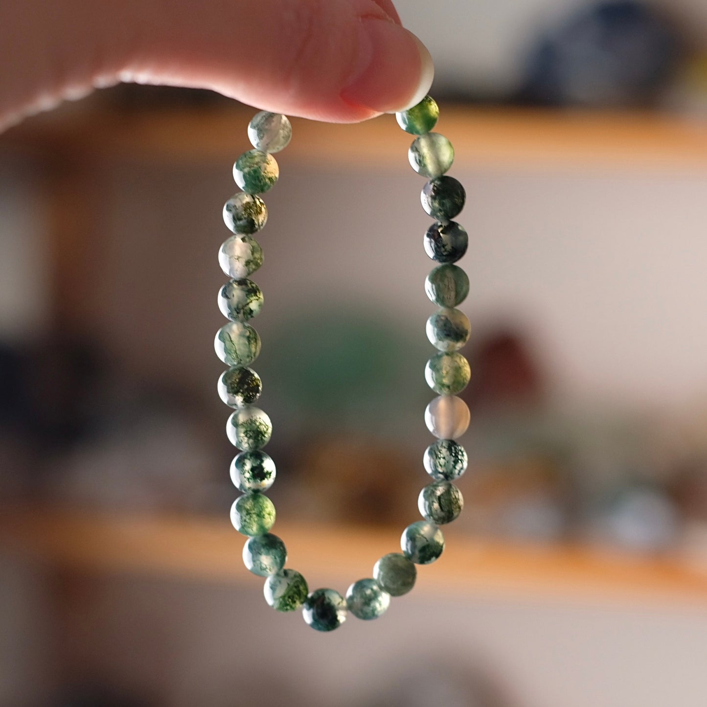Moss Agate Bracelet | Agate Crystal Bracelet