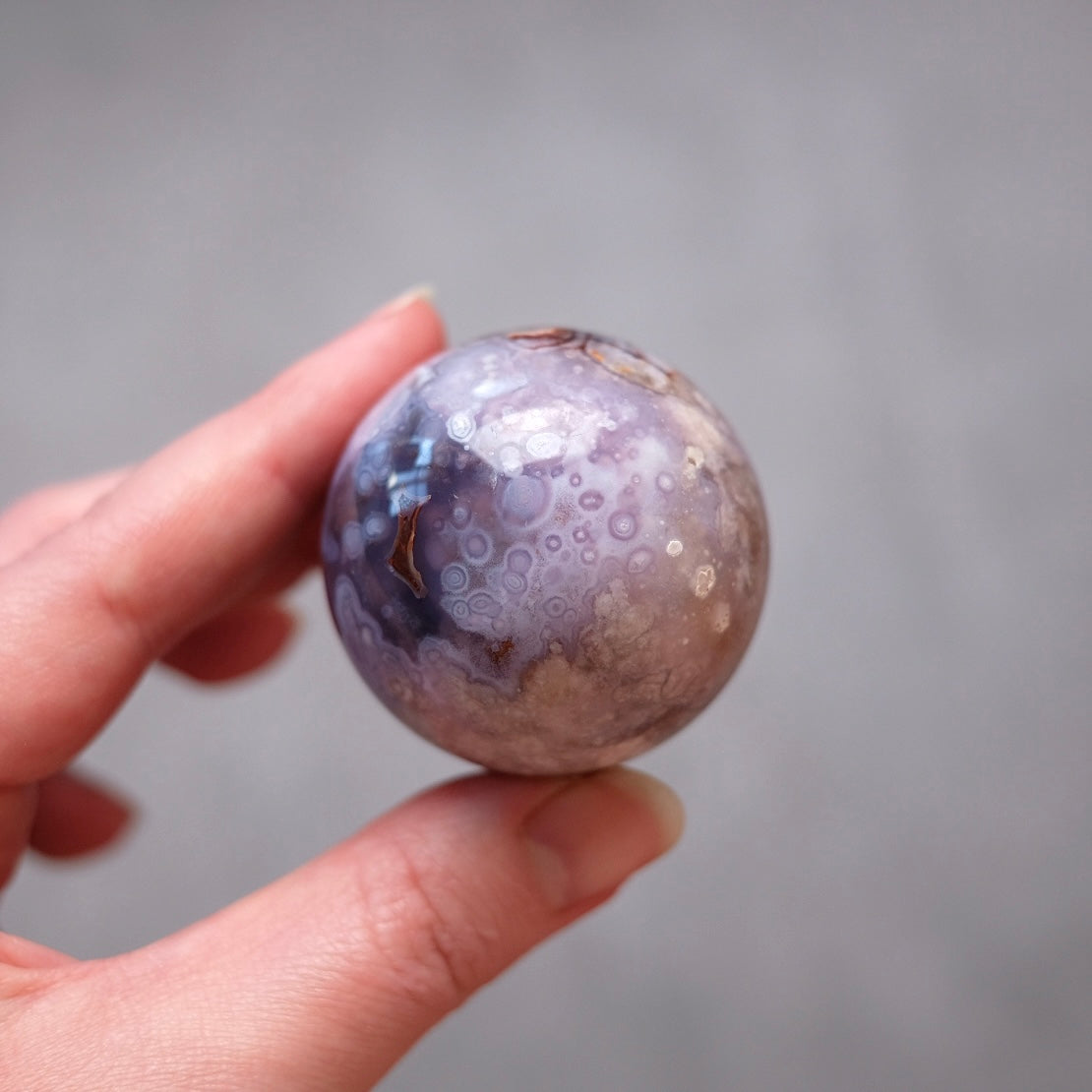 Flower Agate Sphere | Cherry Blossom Agate Crystal Sphere