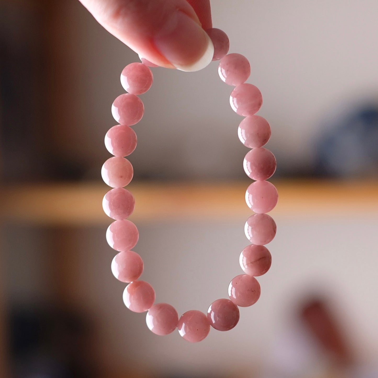 Guava Quartz Crystal Bracelet | Rare Pink Quartz Bracelet