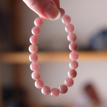 Guava Quartz Crystal Bracelet | Rare Pink Quartz Bracelet