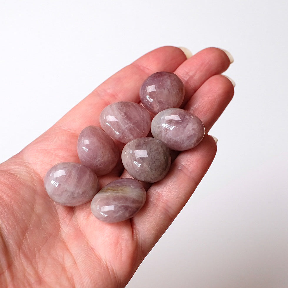 Purple Rose Quartz Tumbles | Lavender Rose Quartz Tumbled Crystals