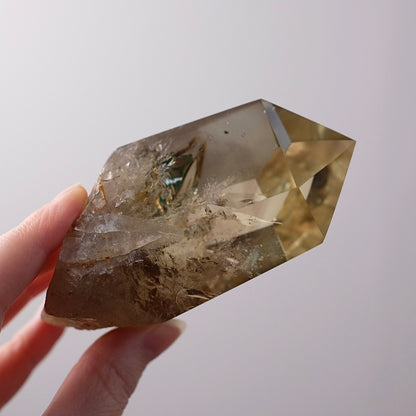 Phantom Smokey Citrine Point + Stand | Rainbow Citrine Crystal Point