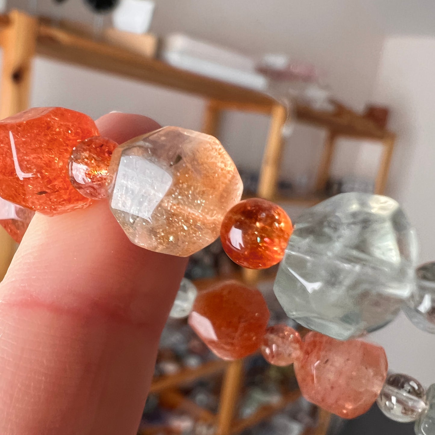 Rare Arusha Sunstone Bracelet | Beryl + Sunstone Crystal Bracelet