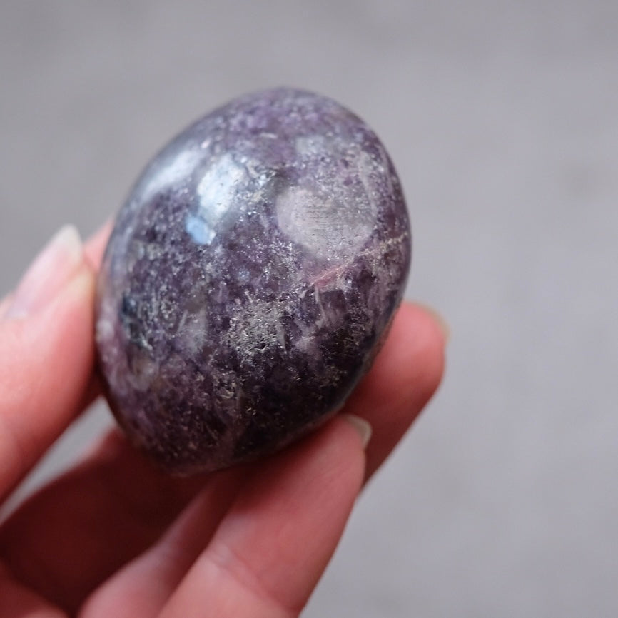 Unicorn Stone Palm | Lepidolite Tourmaline Crystal Palmstone