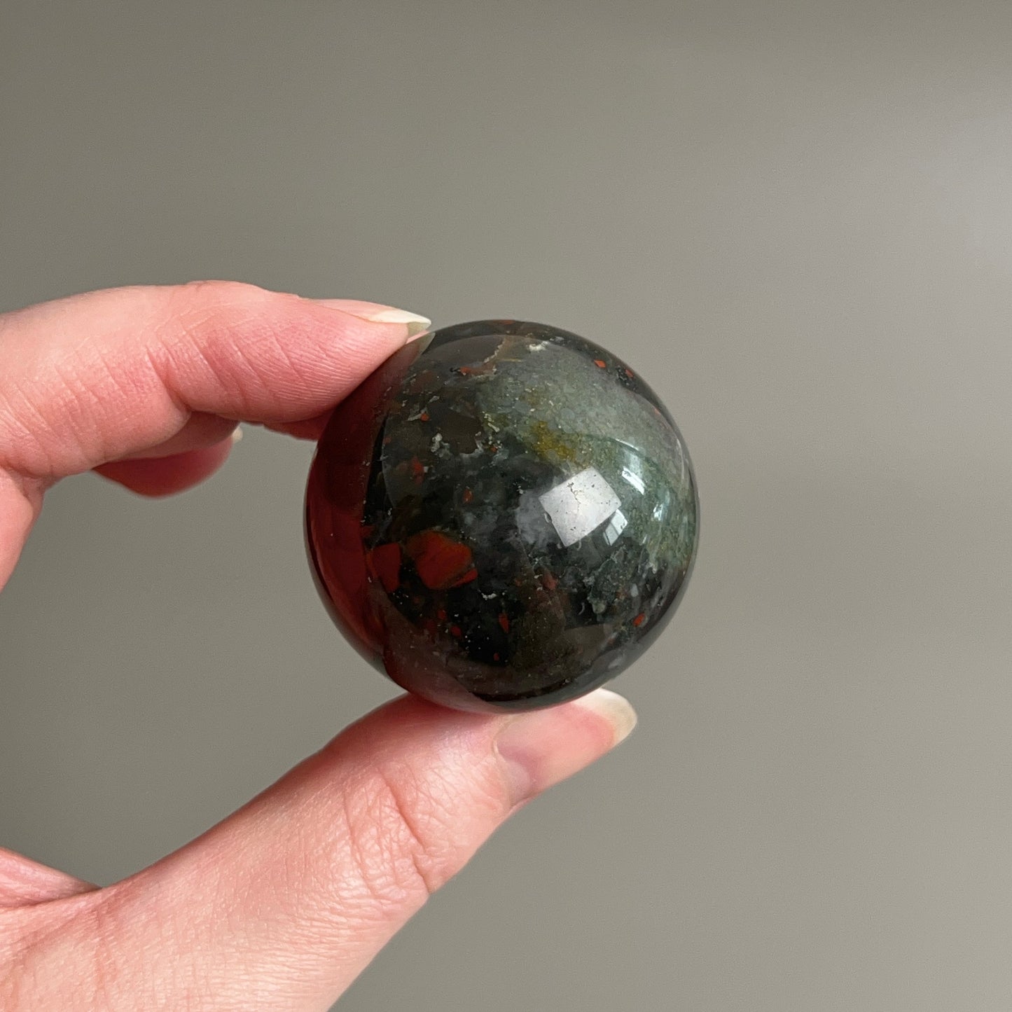 African Bloodstone Sphere | Seftonite Bloodstone Crystal Sphere