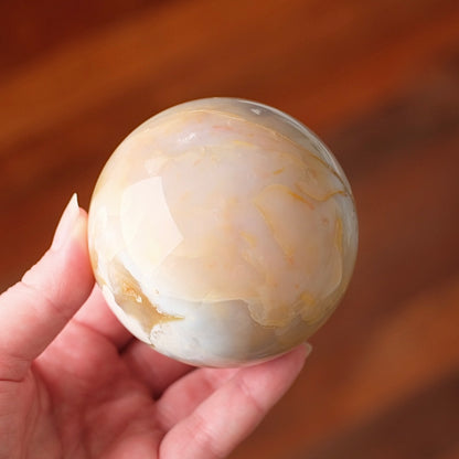 Druzy Flower Agate Sphere | Cherry Blossom Agate Crystal Sphere