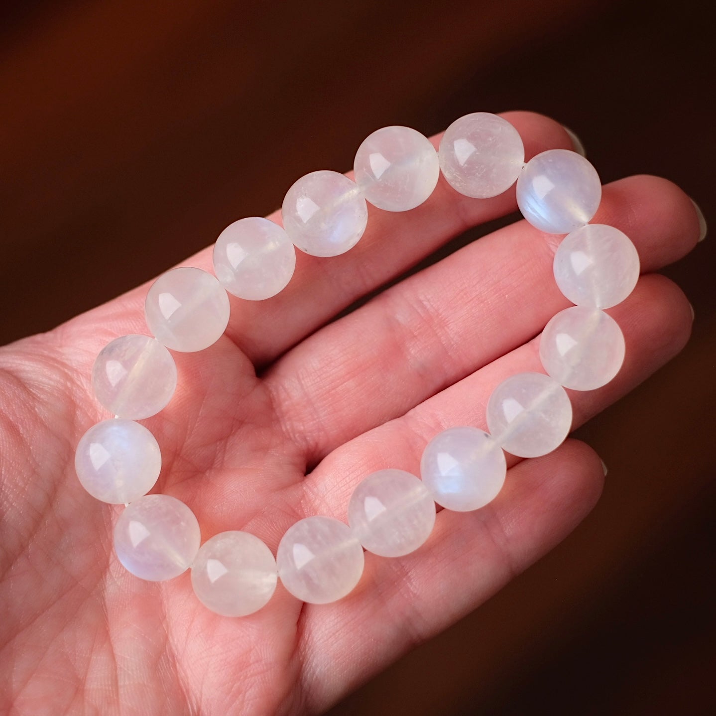 Blue Moonstone Bracelet | Moonstone Crystal Stretch Bracelet
