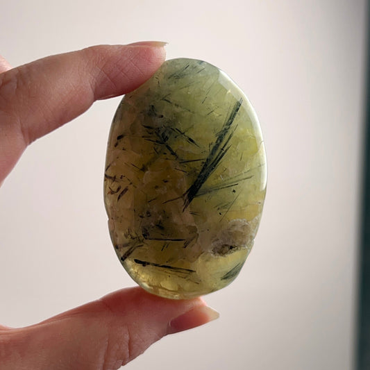 Prehnite Palm | Prehnite & Epidote Crystal Palm