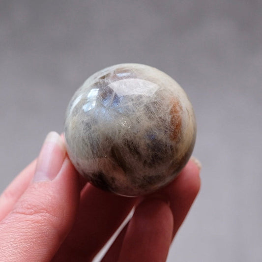 Sunstone & Moonstone Sphere | Flashy Blue Moonstone Crystal Sphere
