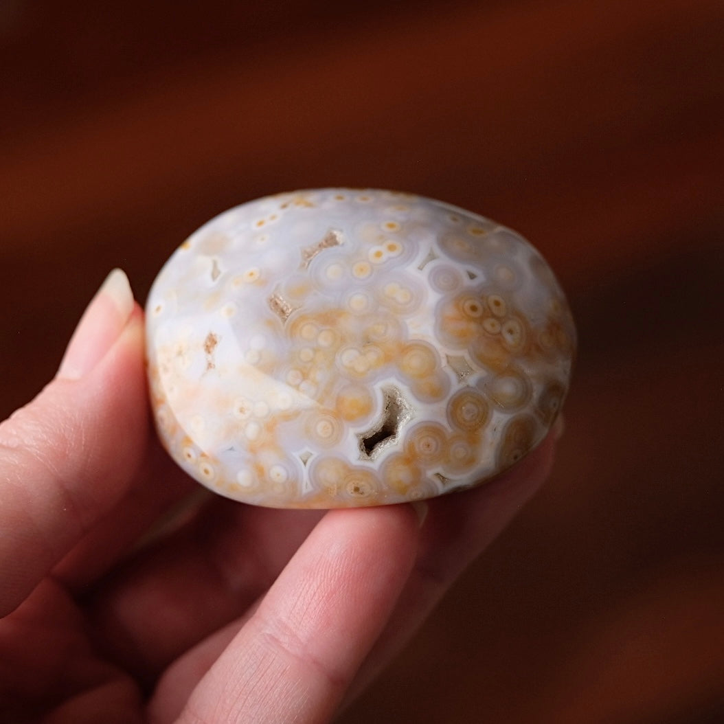 Old Stock Ocean Jasper Palm | Orbicular OJ Crystal Palmstone