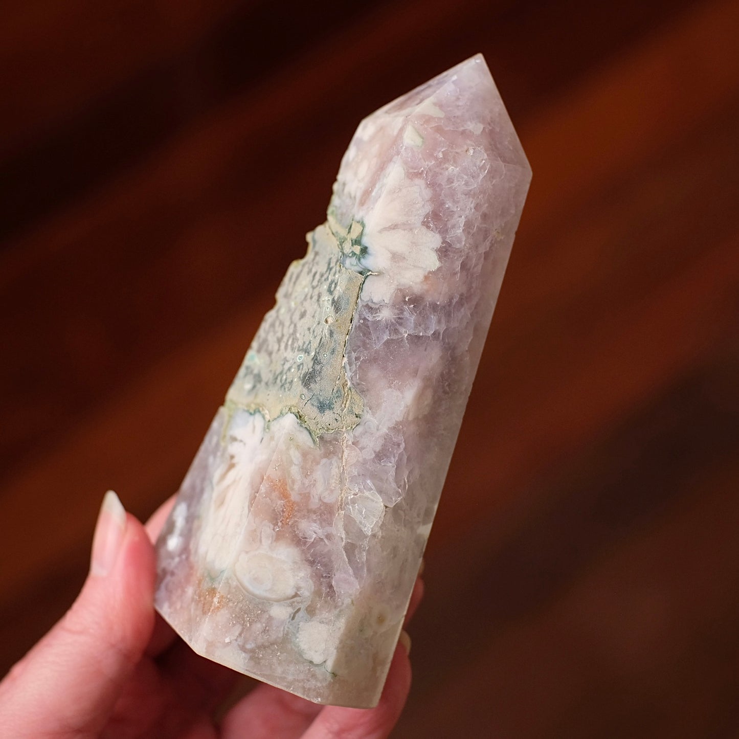 Flower Agate + Amethyst Tower | Amethyst Flower Agate Crystal Point