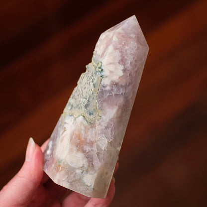Flower Agate + Amethyst Tower | Amethyst Flower Agate Crystal Point