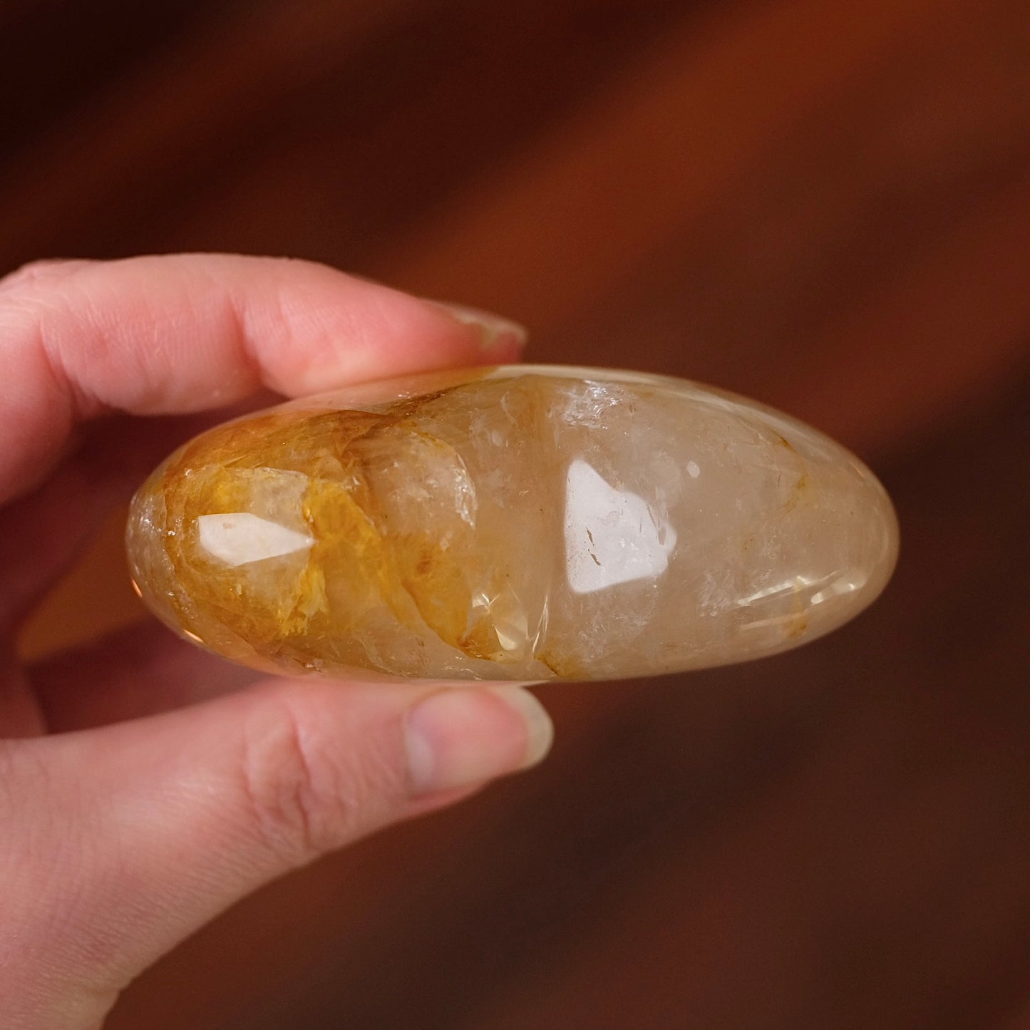 Golden Healer Quartz Heart | Crystal Heart Carving