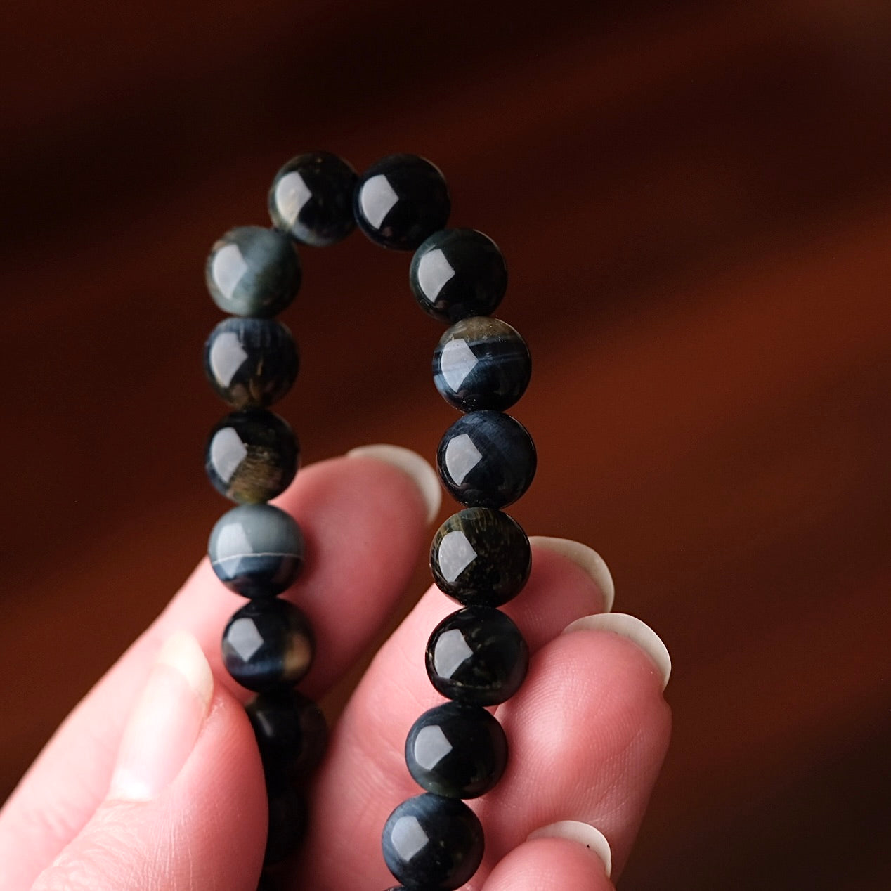 Blue Tiger Eye Bracelet | Hawk Eye Crystal Bracelet