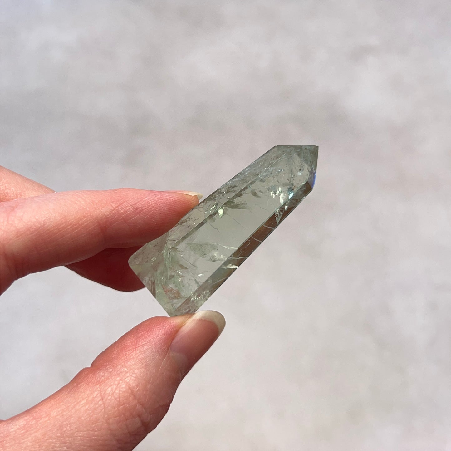 Prasiolite Point | Green Amethyst Crystal Tower