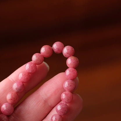 Rhodonite Bracelet | Red Rhodonite Crystal Stretch Bracelet