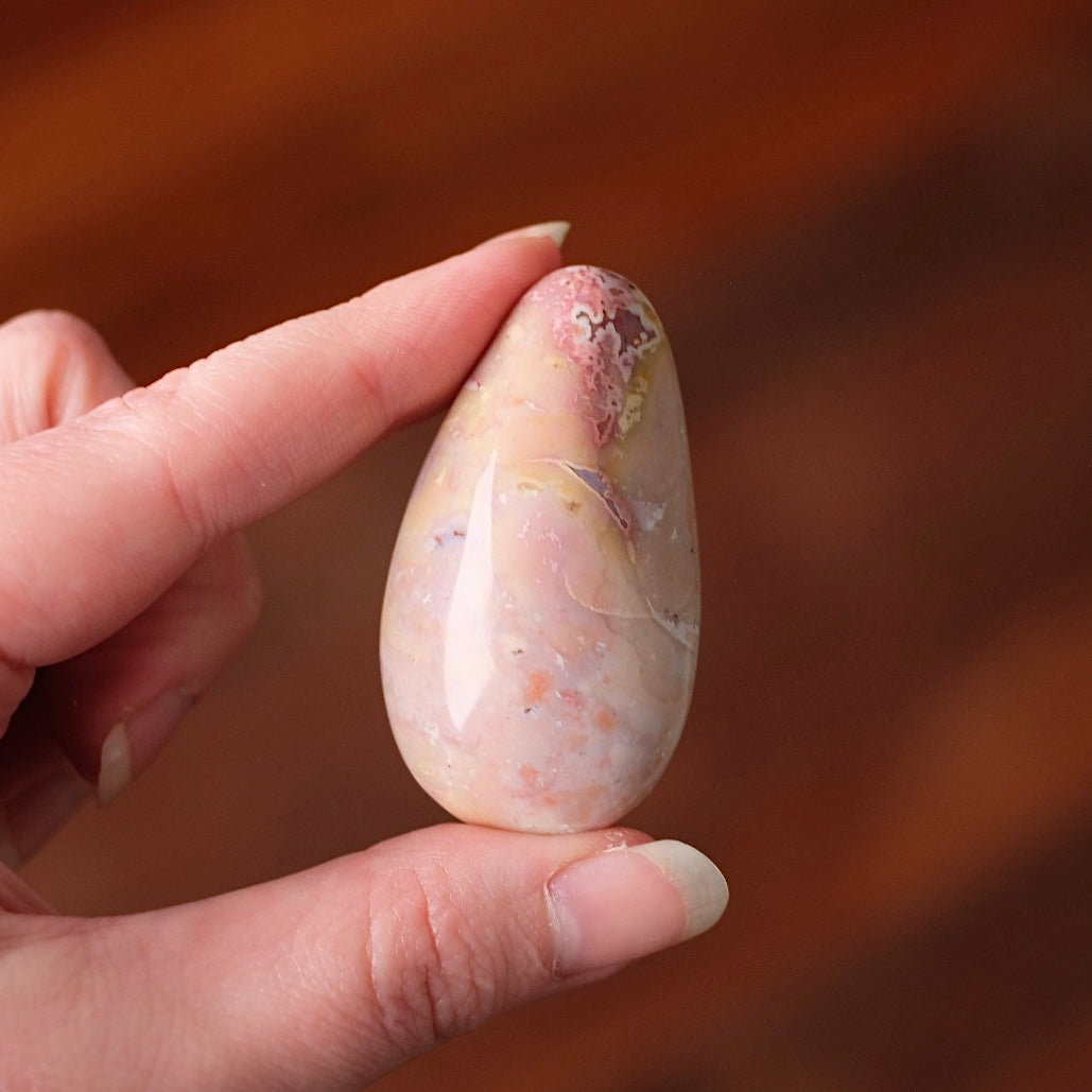 Pink Ocean Jasper Palm | OJ Crystal Pocket Stone