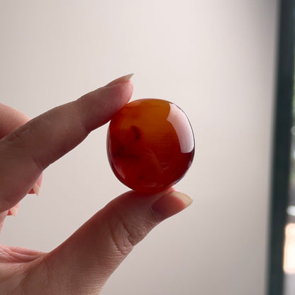 Carnelian Pocket Stone | Orange Carnelian Tumbled Crystal