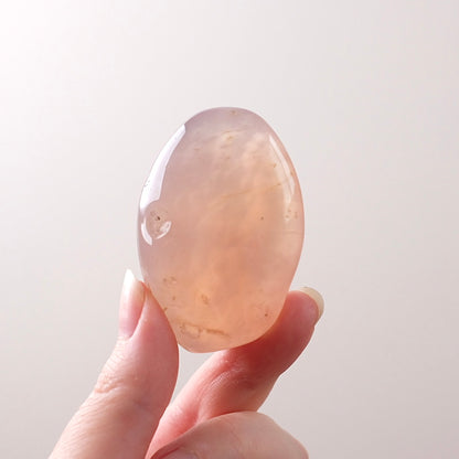 Pink Chalcedony Palm | Chalcedony Pocket Stone