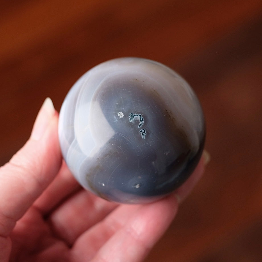Banded Agate Sphere | Grey Agate Crystal Sphere