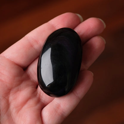 Rainbow Obsidian Palm | Velvet Obsidian Crystal Palmstone