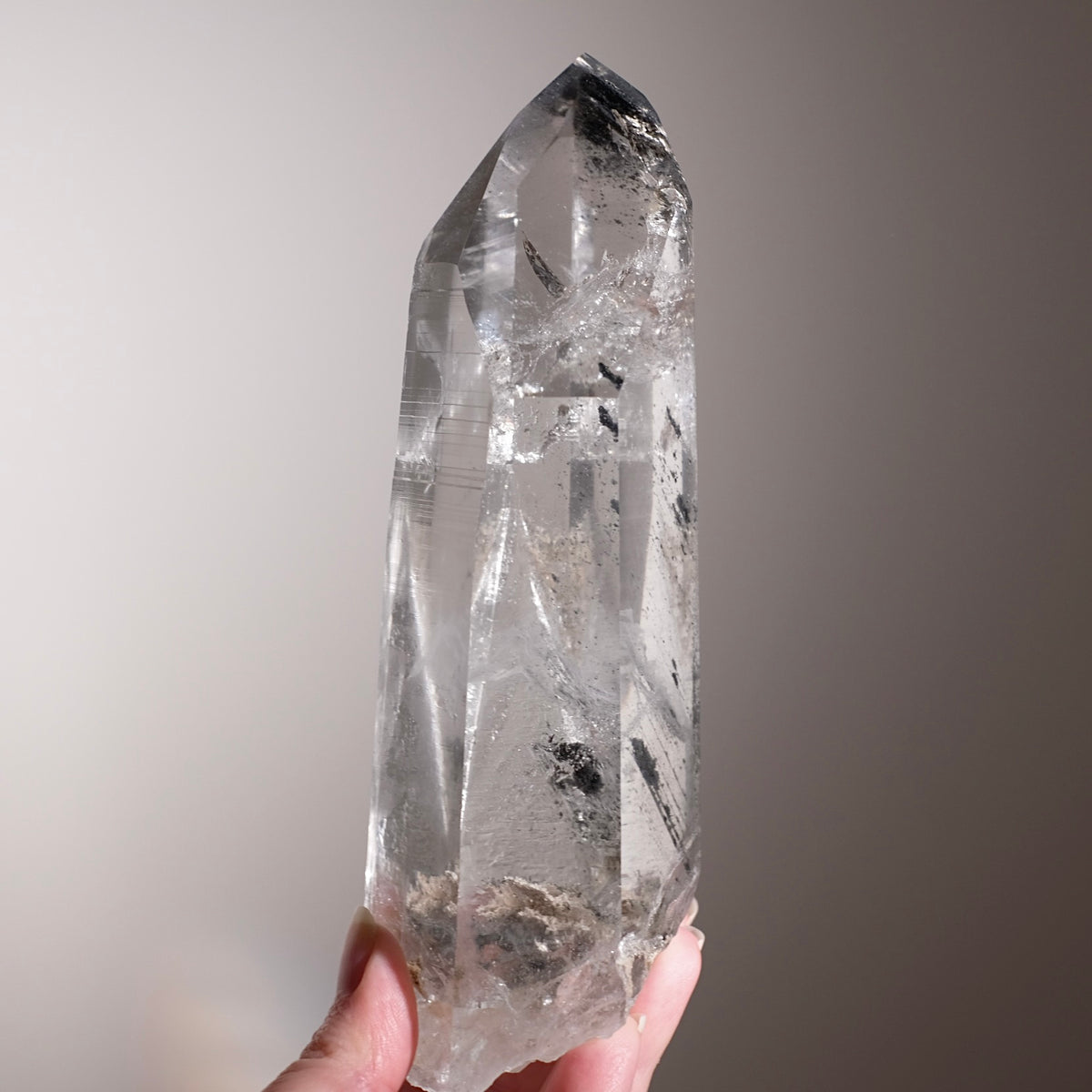 XL Black Phantom Lemurian Quartz Point | Black Lemurian Seed Crystal