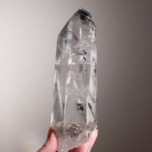 XL Black Phantom Lemurian Quartz Point | Black Lemurian Seed Crystal
