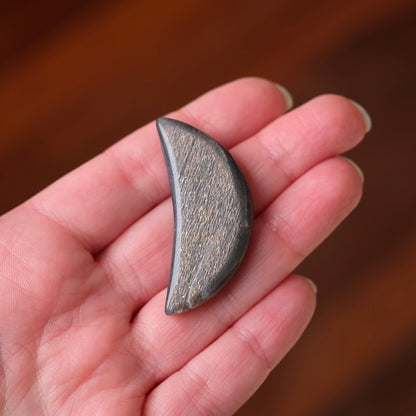 Black Lattice Sunstone Moon | Meteor Sunstone Crystal Moon