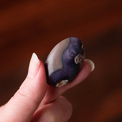 Blue Flower Agate Pocket Stone | Mini Flower Agate Crystal