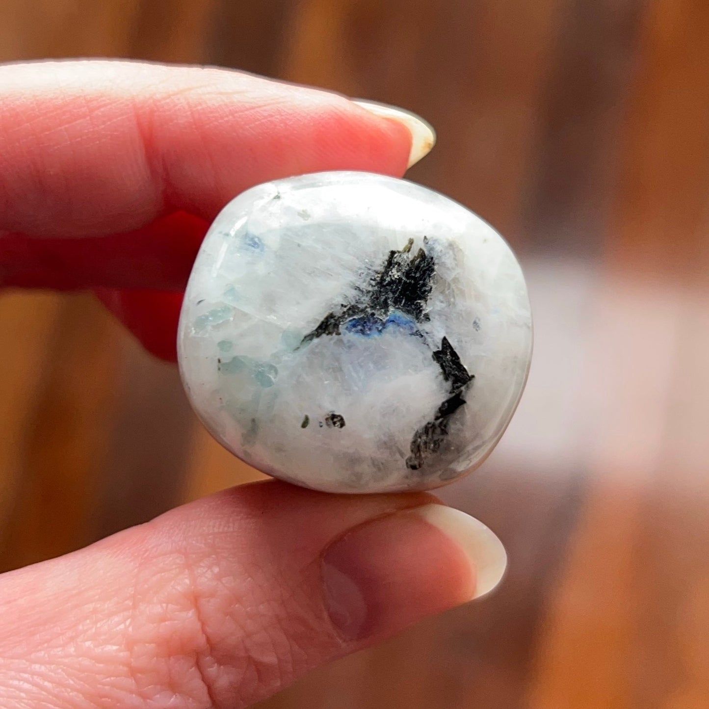 Rainbow Moonstone + Aquamarine Tumble | Blue Moonstone Tumbled Crystal