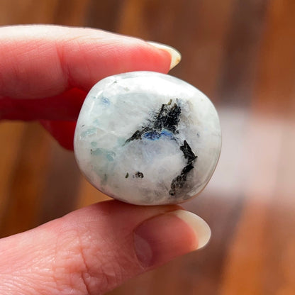 Rainbow Moonstone + Aquamarine Tumble | Blue Moonstone Tumbled Crystal