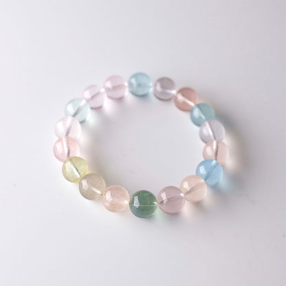 Morganite & Aquamarine Bracelet | Crystal Stretch Bracelet
