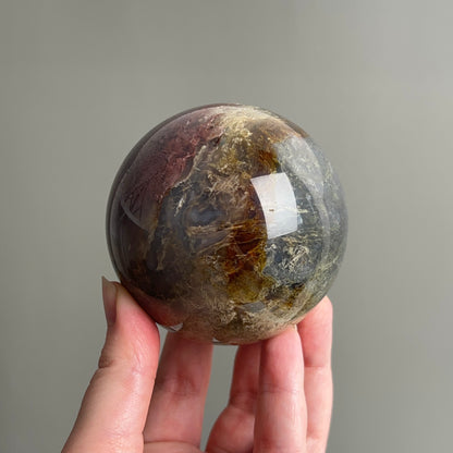 Moss Agate Sphere | Colourful Moss Agate Crystal Sphere