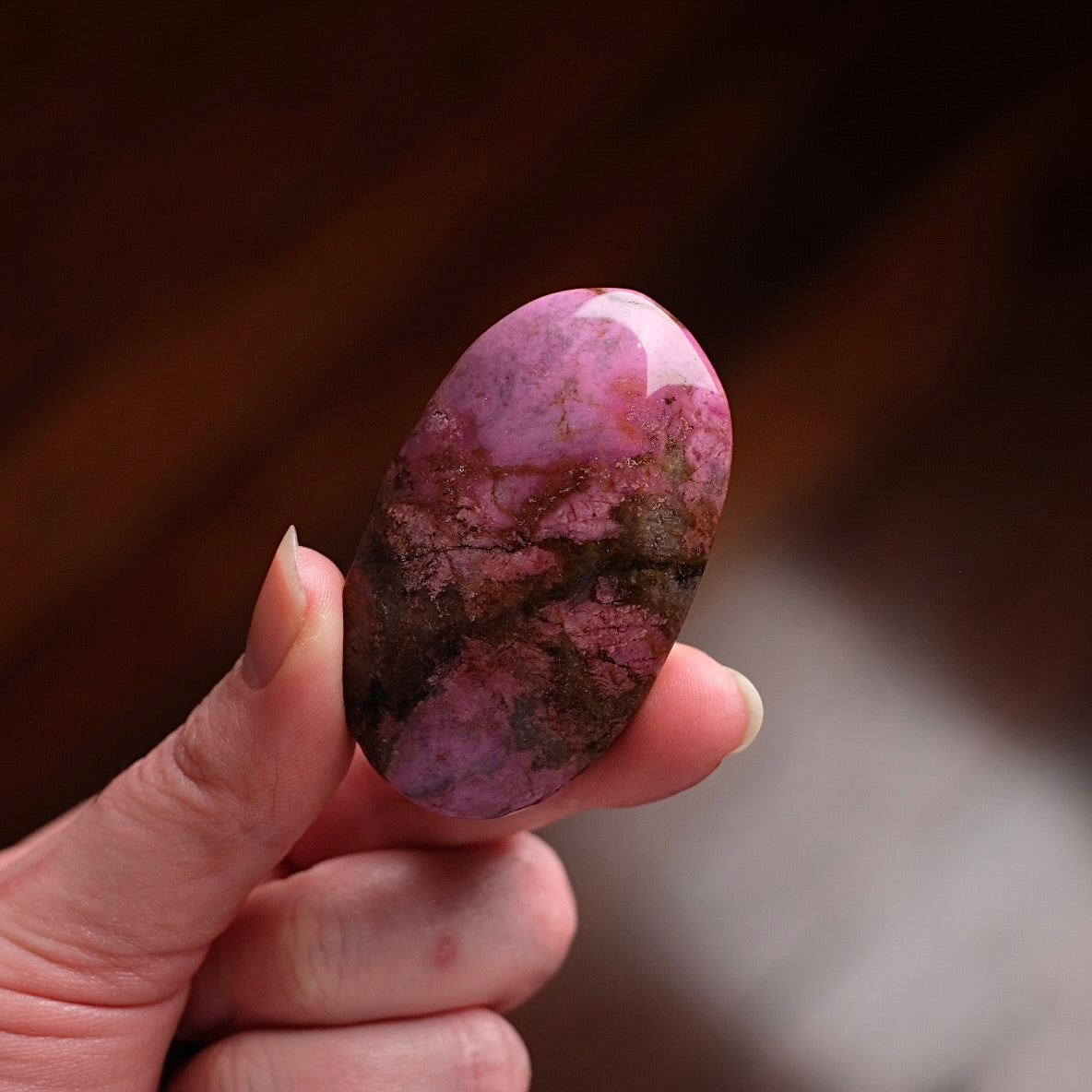 Cobalto Calcite Palm | Pink Cobaltoan Calcite Palm Stone