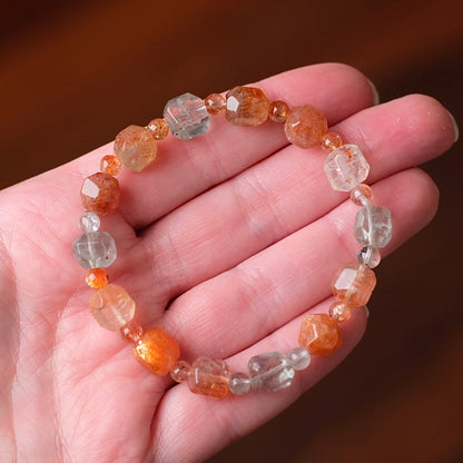 Rare Arusha Sunstone Bracelet | Beryl + Sunstone Crystal Bracelet