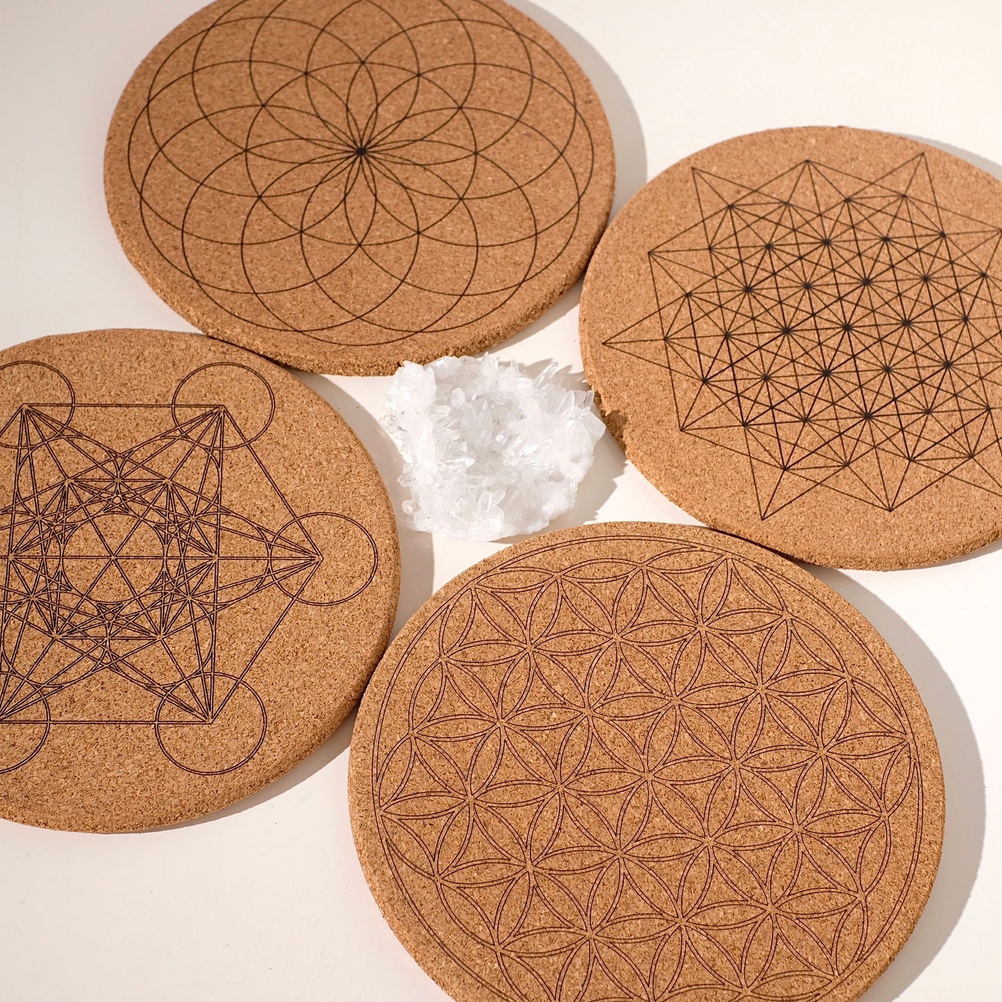 Deluxe Crystal Grid Board | Sacred Geometry | Cork Gridding Board