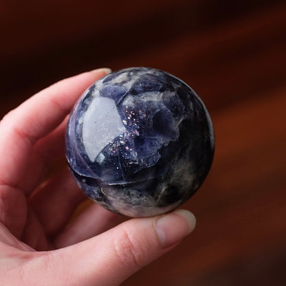 Blood Iolite Sphere | Sunstone Iolite Crystal Sphere