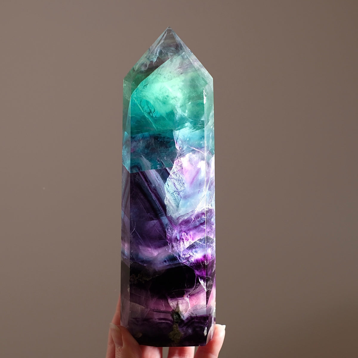 XL Rainbow Fluorite Tower | Fluorite Crystal Point