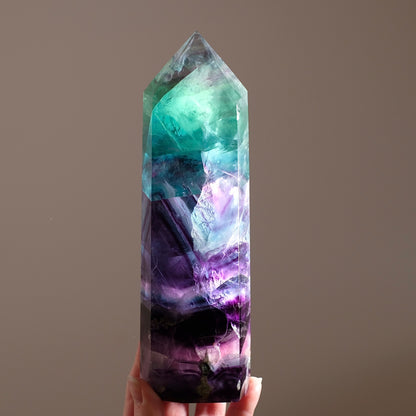XL Rainbow Fluorite Tower | Fluorite Crystal Point