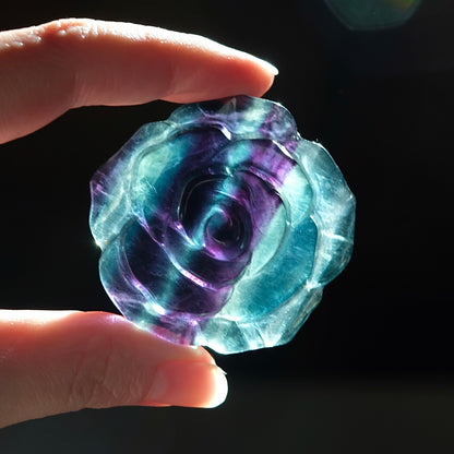 Rainbow Fluorite Flower | Fluorite Crystal Flower Carving
