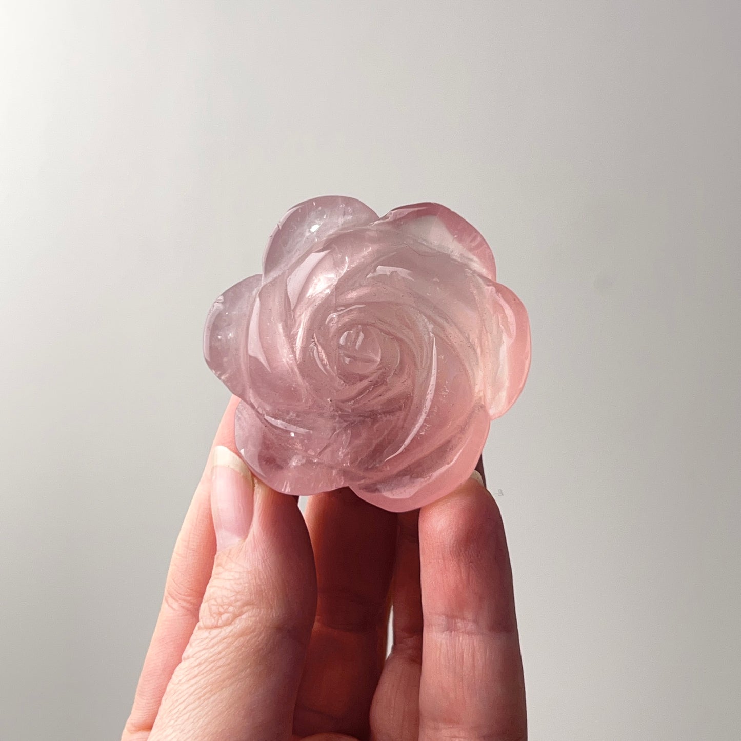 Rose Quartz Flower | Rose Quartz Crystal Flower Carving