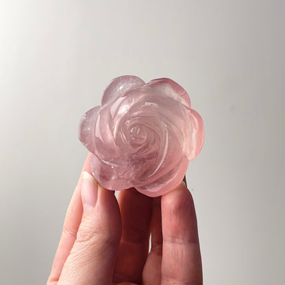 Rose Quartz Flower | Rose Quartz Crystal Flower Carving