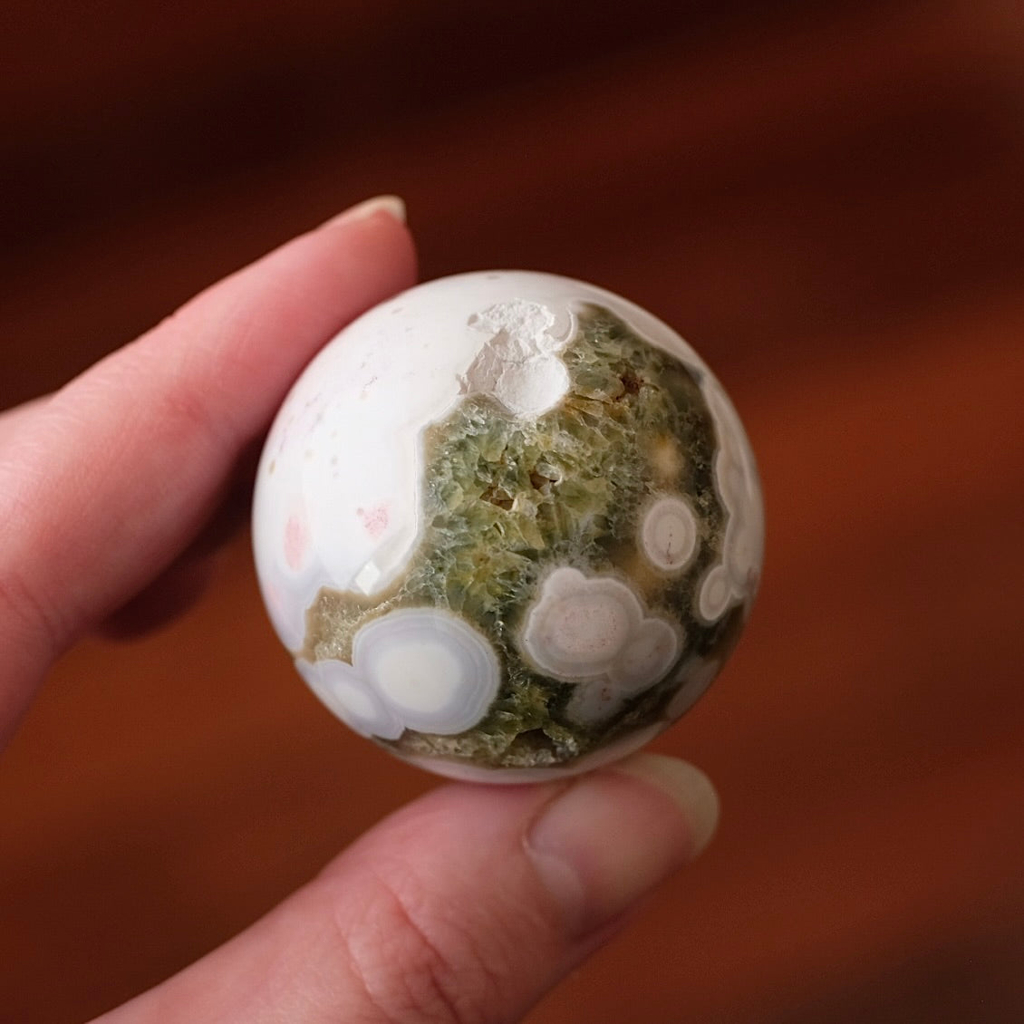 8th Vein Ocean Jasper Sphere | Orbicular Jasper Crystal Sphere