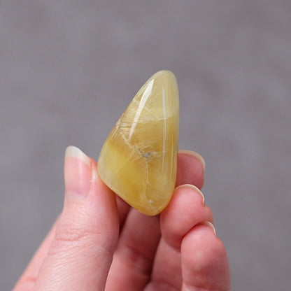 Australian Prehnite Pocket Stone | Yellow Prehnite Tumbled Crystal