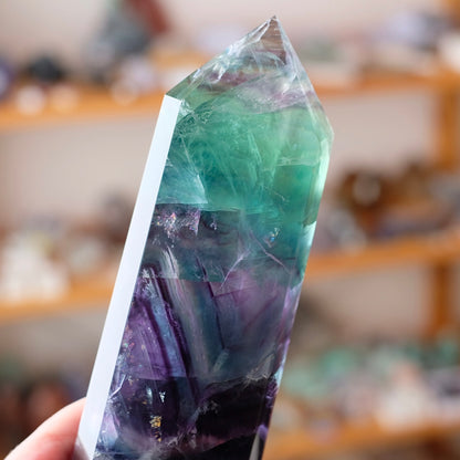 XL Rainbow Fluorite Tower | Fluorite Crystal Point